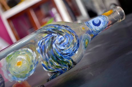 Tribute to Van Gogh. Kiln-formed Glass.